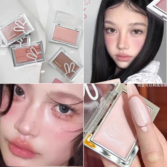 Textura de grau de maquiagem base ~ HYNTOOR Base de coelho preto Maquiagem Blush Creme iluminador Corretivo Creme Encolh