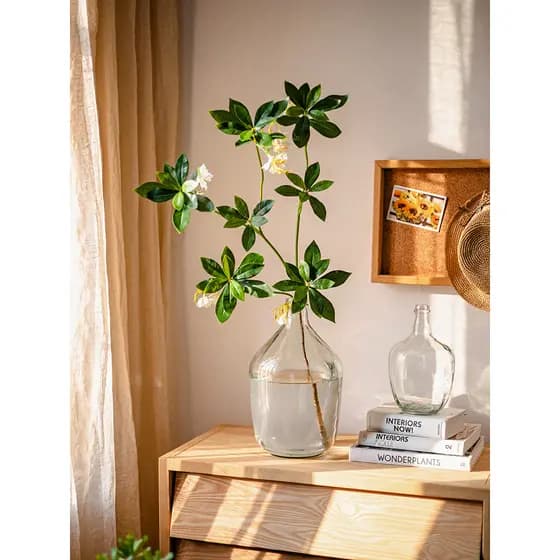 Juhan Duying Simulação Planta Verde Cavalo Bêbado Madeira Pendurado Relógio Planta Falsa Sala de Estar Arranjo de Flores