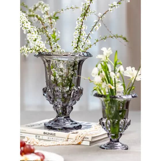 Luz de luxo High-End vaso de vidro transparente cultivando água arranjo flor ornamentos Nordic Retro sala estar mesa jan