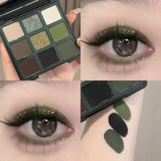Série escura bruxa ~ Paris jardim paleta de sombras de nove cores Retro estilo francês preto verde contraste cor verde o