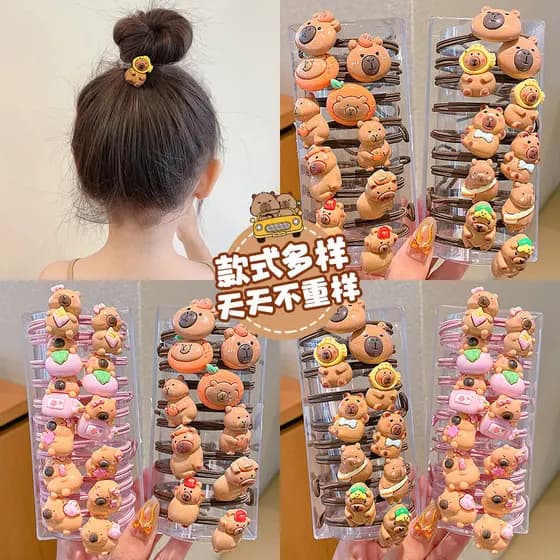 Kapibara faixa de borracha crianças dos desenhos animados gravata corda de cabelo meninas não machucam o cabelo alto rab