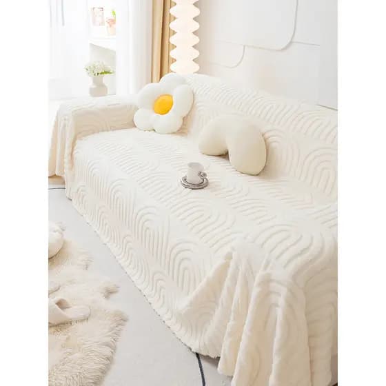 Novo estilo capa de sofá pano toalha ins estilo sofá almofada inverno engrossado simples moderno estilo creme capa de so