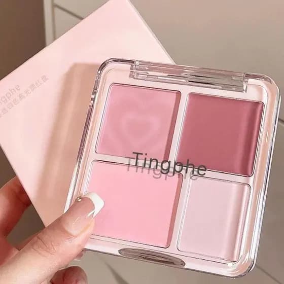 Blush alto disco blush pó expansão cor fosco alto brilho brilho brilho médio blush paleta cor Nude quatro cores estudant