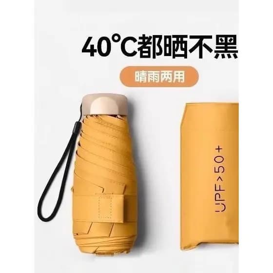 Protetor solar guarda-chuva feminino chuva ou chuva dupla utilização guarda-sol cápsula Anti-UV pequeno portátil dobráve