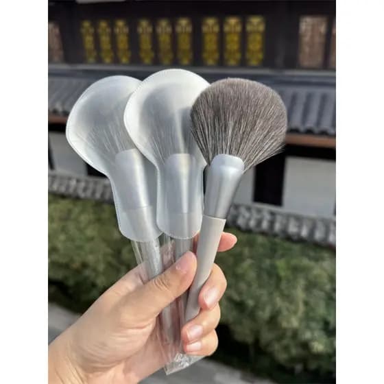 Super macio Nano cabelo em forma de leque pincel de pó solto pincel de pó restante silhueta pincel de contorno pó solto