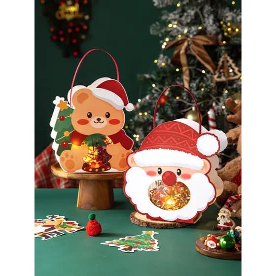 Saco de embalagem de maçã de natal pequeno presente decoração criativa véspera de natal crianças doces pequena caixa de