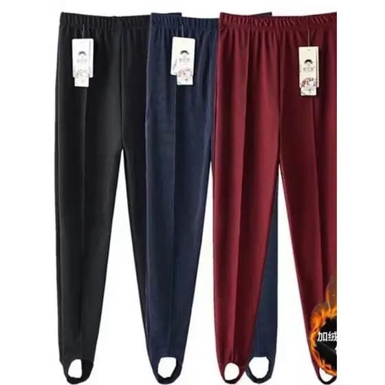 W inverno forro de lã engrossado calças de Pedal à moda antiga pé calças de musculação alta elasticidade senhoras cintur