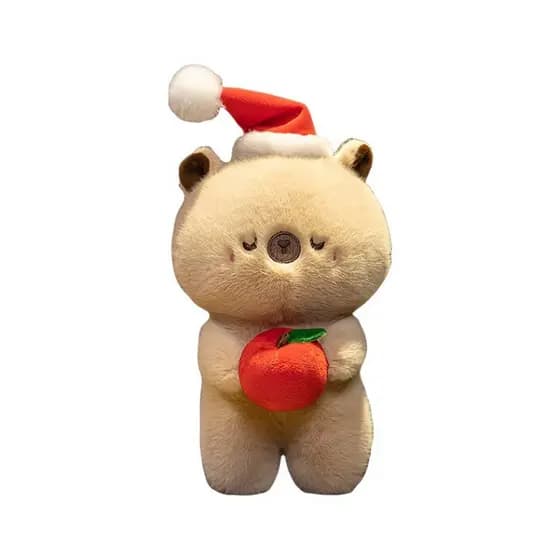 Bonito natal Kapibara capivara boneca de pelúcia chapéu de natal cachecol golfinho boneca crianças presente de natal