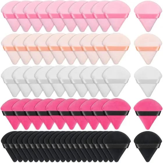 60 Unidades De Sopros De Pó Para Facial , Sopro Triangular Configuração , Maquiagem Solto E De Imprensa , Aplicador Espo