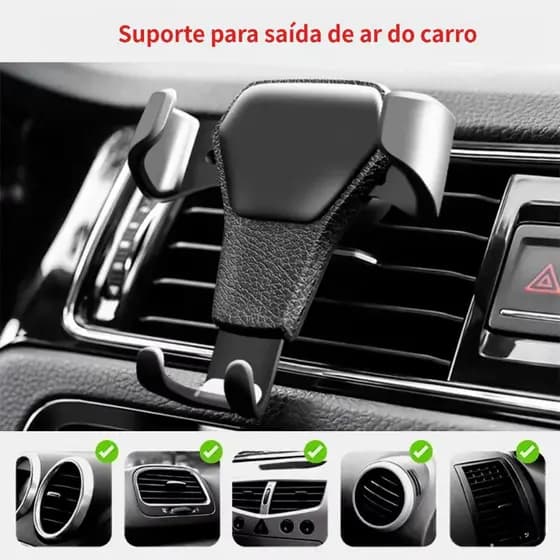 Suporte para carro de gravidade prático e conveniente, com fixação por clip de ventilação para celular, suporte móvel