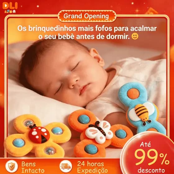 DLI Brinquedos Giroscópios Para Mordedor De Banho De Bebê-3 Peças De Ventosa Giratório De DesenhoAnimadoBebêsECrianças