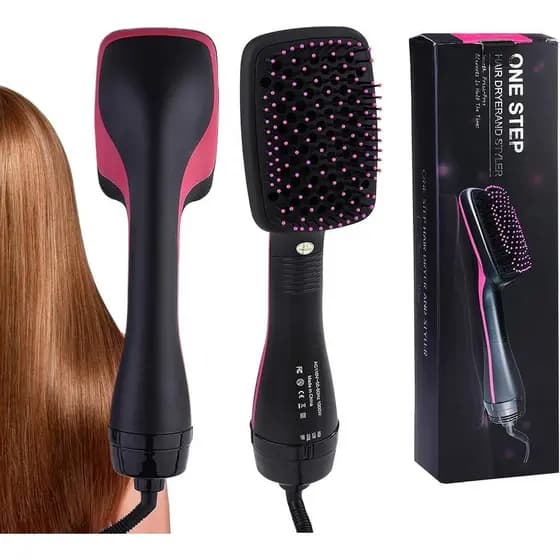 Promoção Imperdível: Secador e Modelador de Cabelo 2 em 1, Escova Alisadora e Secadora de Cabelo em um só passo, Secador