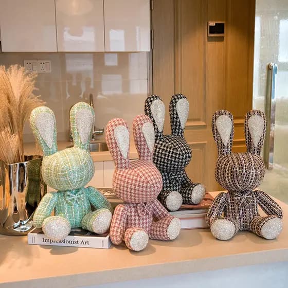 Luz de luxo pequena fragrância dos desenhos animados coelho ornamentos moderno criativo casa sala estar arte na moda ent