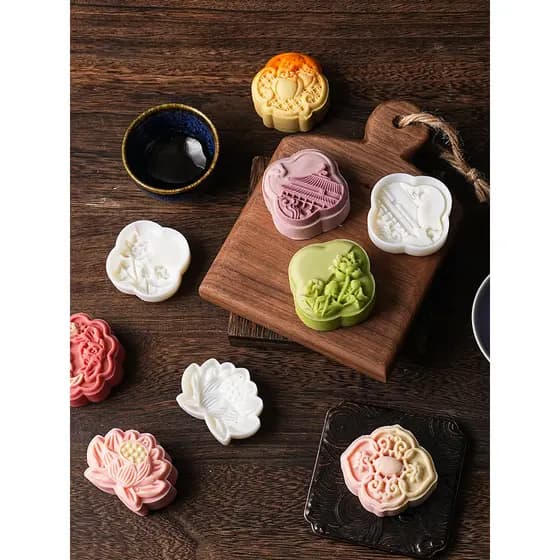 75g Mooncake molde novo estilo 2025 estilo chinês pele de neve Mung feijão bolo mão Push tipo moedor cozimento doméstico