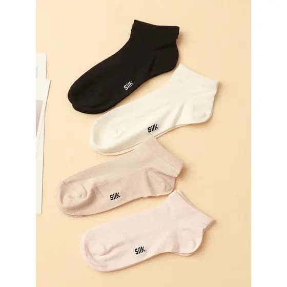 Silk Plus Spandex Mulberry Silk Low-Top Meias femininas respiráveis desodorantes adequados para a pele quatro estações