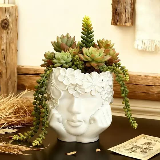 Artístico criativo flor menina modelagem vaso de flores alto valor casa suculentas vaso decoração para casa