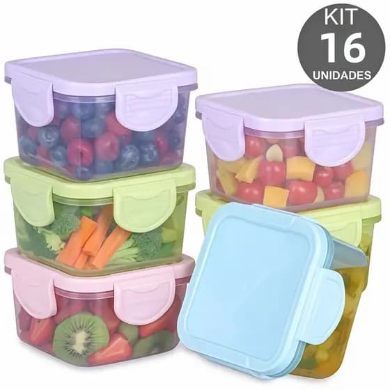 Kit 16/12/8/4/2 Potes Para Congelar Papinha Tampa Hermética Porta Leite Em Pó Introdução Alimentar Bebê-60ml1