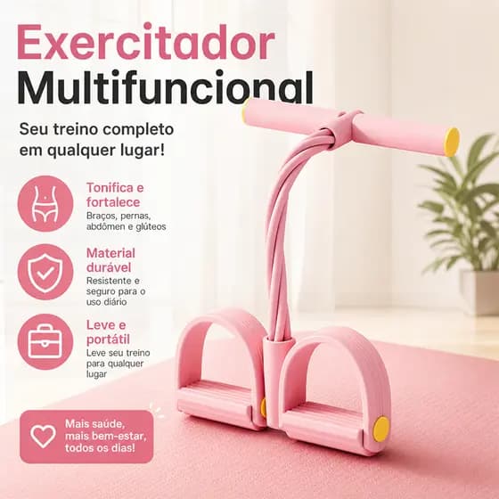 Elástico de Exercício com Apoio para Pés para Maior Estabilidade Exercícios Pull Reducer Multi Função Academia