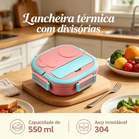 Aço Inoxidável 304 Com Garfo e Colher, Marmita Térmica Infantil Pote Perfeito para Sopas e Caldos Quentes