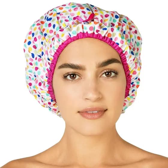 Creme Facial / Touca de Banho e Chuveiro Reutilizável com Forro, Toucas de Chuveiro Impermeáveis de Tamanho Grande Proje