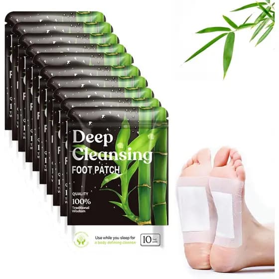 (100 Adesivos) Adesivos para os Pés de Limpeza Profunda para Melhor Sono, Adesivo para os Pés de Bambu Natural | Alivi