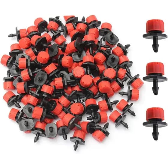 Kit 200/100/50 Unidades Gotejador Ajustável 0-70 L/h para Irrigação de Jardim e Agricultura