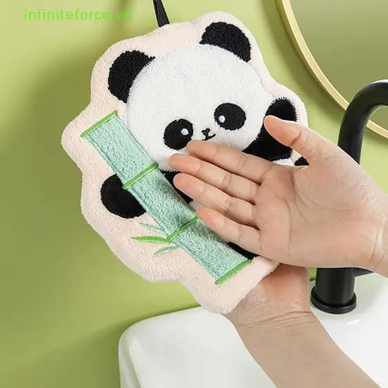 Toalha De Mão De Panda Fofa , Absorvente E Seca , Toalhas Finas Para Cozinha Banheiro Multiuso Casa Nova