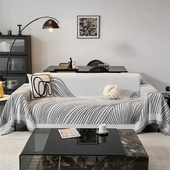 Toalha de sofá linha de Chenille, moderna, simples, sensação de alta qualidade, capa completa, almofada de sofá, dupla f