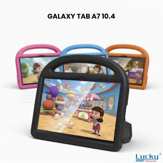 Capa Maleta Infantil Galaxy Tab A7 10.4 SM-T500 T505 EVA com Alça e Suporte Retrátil Reforçada