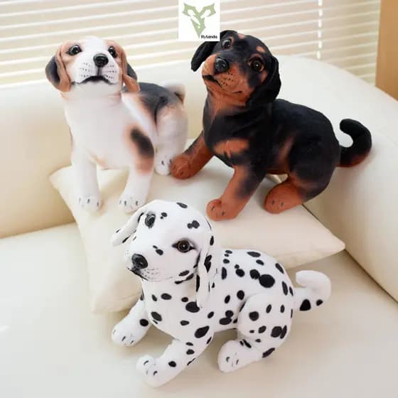 Rytanda Brinquedo de Pelúcia Fofo de Cachorrinho Realista Criativo Beagle Dálmata Almofada de Pelúcia Macia EPAY