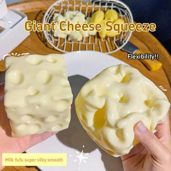 Jumbo Queijo Cubo Estresse Bola Grande Shapeable Squeeze Não-Bounce Anti-Stress Sensorial Brinquedo Fidget habke2br