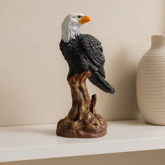 Estatueta Espanta Pombo Decoração Gavião Águia Para Jardim Enfeite em Gesso Casa