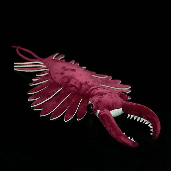 Brinquedo de Pelúcia Camarão Plissado 53X33CM, Camarão Simulado em Forma de Pá, Série Original de Paleontologia, Vida Ma
