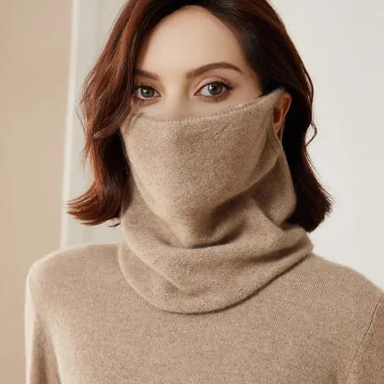 100 % Lã Pescoço Mais Quente Feminino Inverno Moda Oco Para Fora Capa Tubo Cachecol