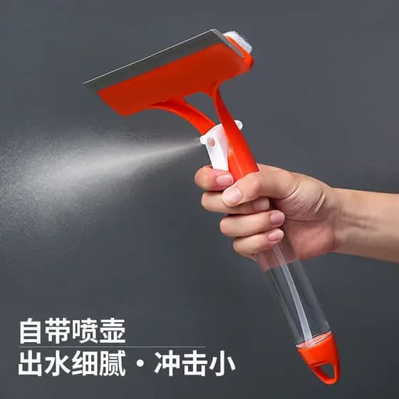 Silicone integrado spray de água raspador de vidro raspador de janela doméstica três-em-um limpador vem com spray de águ
