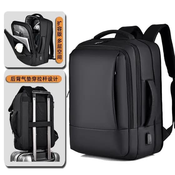 Mochila de expansão de grande capacidade masculina para viagens de negócios 17.3 mochila para computador