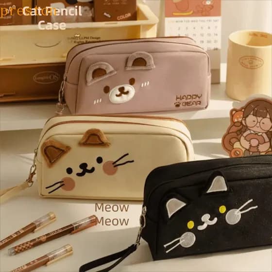 Bolsa De Papelaria PRESTON , Lápis De Design Bonito De Grande Capacidade , Organizador Portátil De Inserção De Malha