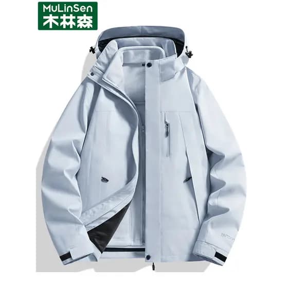 Mulinsen Moonlight Blue Jacket feminino três em um jaqueta Casual forro de lã ao ar livre engrossado à prova de vento à