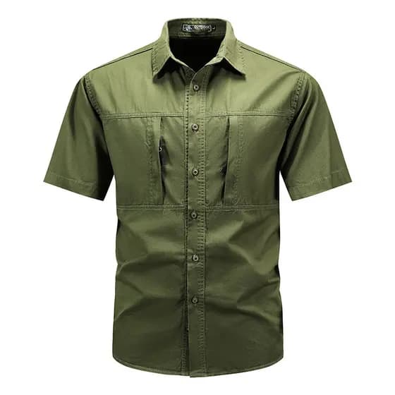 Verão americano Casual Workwear camisa de manga curta masculina solta tamanho grande puro algodão 2025 novo estilo ao ar