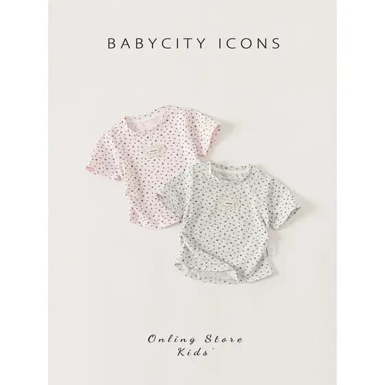 Babe City meninas camiseta de manga curta 2026 verão meninas roupas novo estilo bonito crianças topos Super bonito roupa