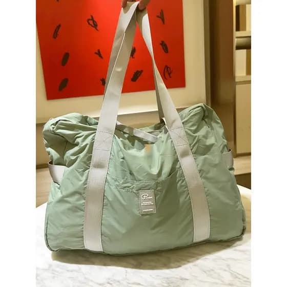 Bolsa de viagem de Nylon, bolsa de compras de grande capacidade, bolsa esportiva de um ombro, bolsa dobrável, esperando
