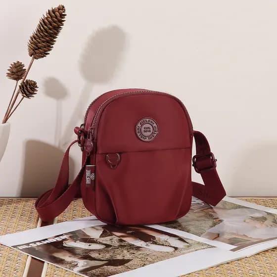 Novo pano de náilon Multi-bolso Mini saco do telefone móvel ombro mensageiro leve pequeno saco All-Match portátil pequen
