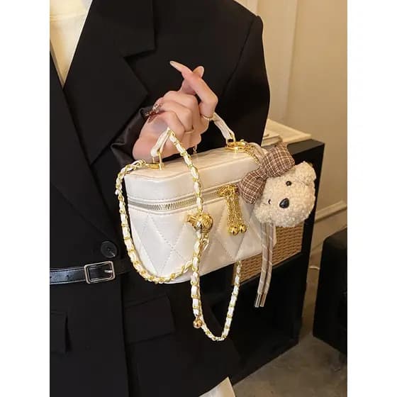 Diamante bordado linha pequeno quadrado saco feminino 2026 novo estilo High-End moda corrente Cross-corpo saco All-Match