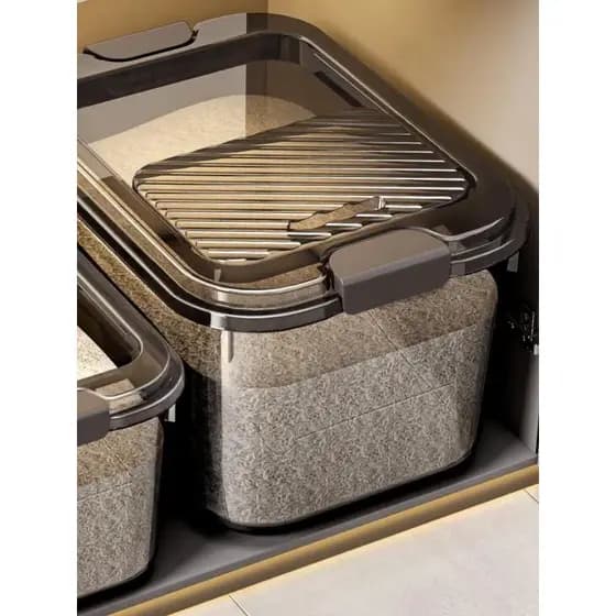 Balde de arroz doméstico à prova de insetos à prova de umidade caixa de arroz selada caixa de armazenamento de macarrão