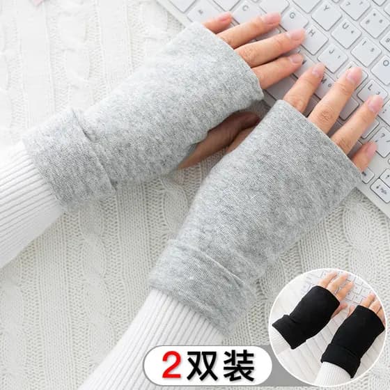 Luvas de meio dedo feminino inverno estudante metade sem dedos bonito inverno escrita quente crianças sem dedos masculin
