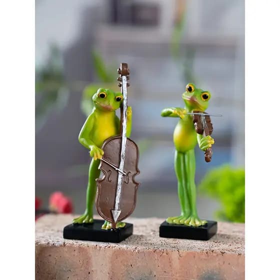 Criativo sapo banda decoração casa sala de estar TV gabinete decoração escritório Desktop resina artesanato