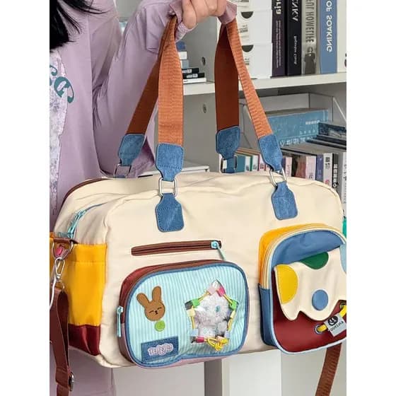 Novo estilo versão coreana grande capacidade expansível portátil bolsa de viagem de curta distância bolsa de passeio bon