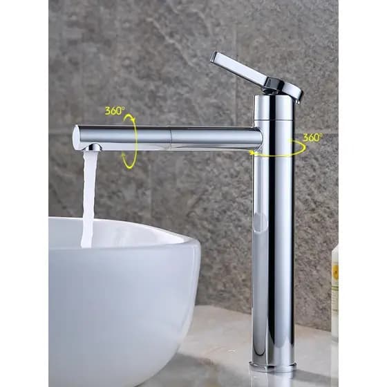AZOS torneira da bacia de bancada quente e fria toda a bacia de cobre torneira alongada elevada torneira da cozinha rota