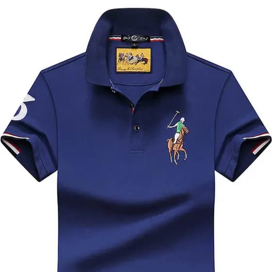 Polo camiseta de manga curta masculina estilo Hong Kong Street Wear All-Match solto High-End gelo lapela camiseta