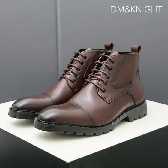 Martin botas masculinas estilo britânico aumento interno botas de cavaleiro botas curtas com terno botas de couro de alt